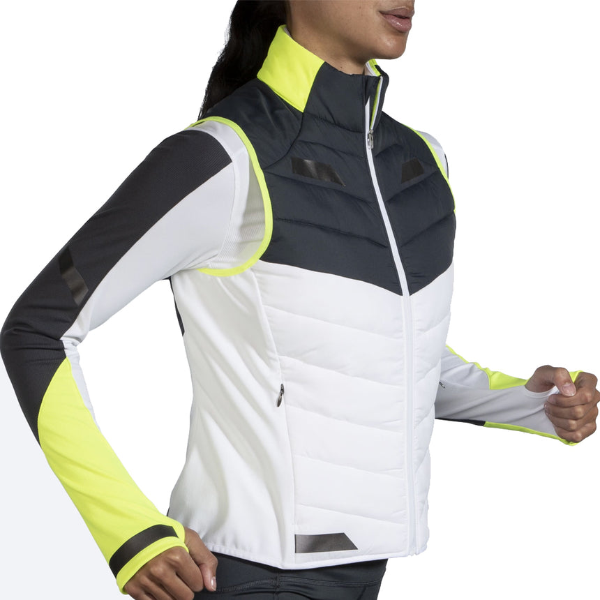Brooks Run Visible Insulated Women's Running Vest - White/Asphalt/Nightlife