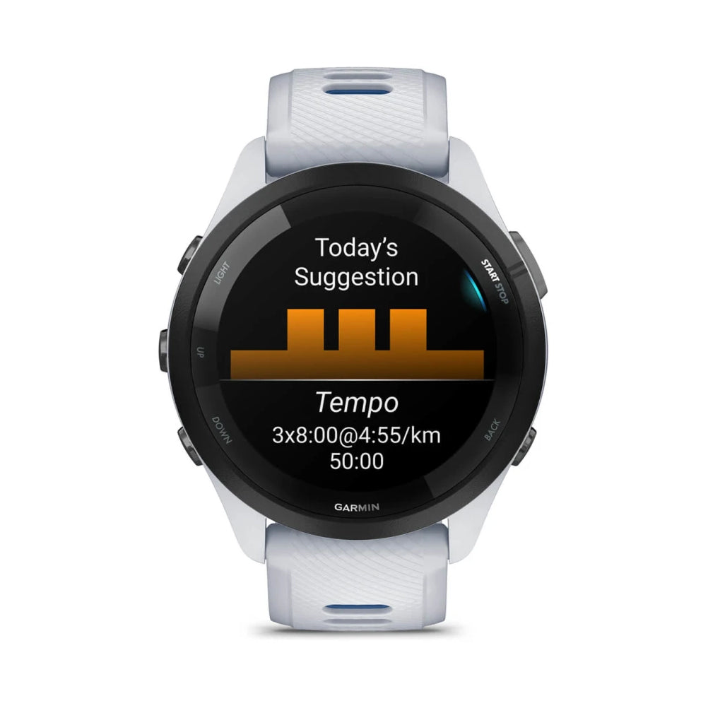 Garmin Forerunner 265 Running Watch - Whitestone/Tidal Blue 46mm