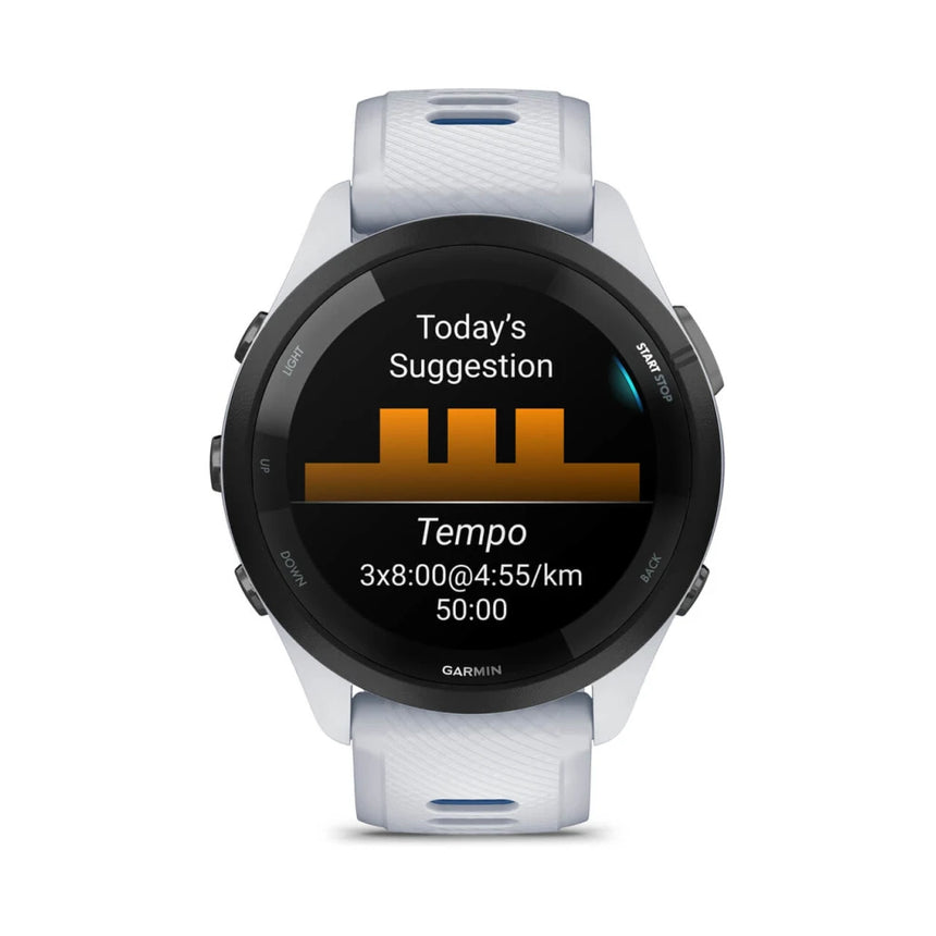 Garmin Forerunner 265 Running Watch - Whitestone/Tidal Blue 46mm