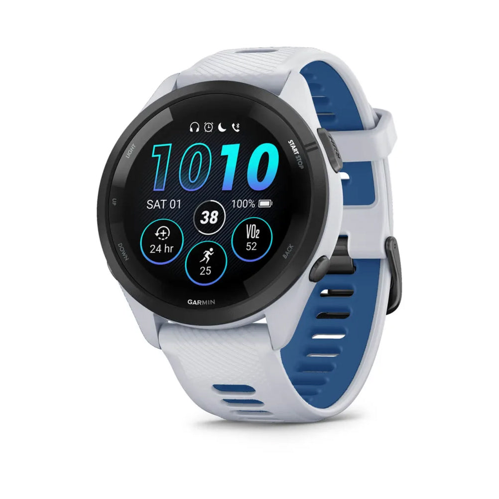 Garmin Forerunner 265 Running Watch - Whitestone/Tidal Blue 46mm