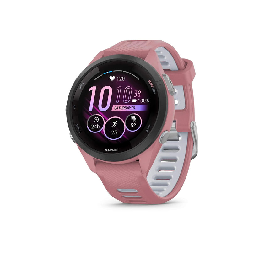 Garmin Forerunner 265S Running Watch - Black Bezel/Light Pink 42mm