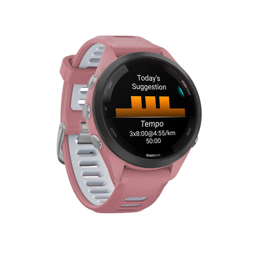 Garmin Forerunner 265S Running Watch - Black Bezel/Light Pink 42mm