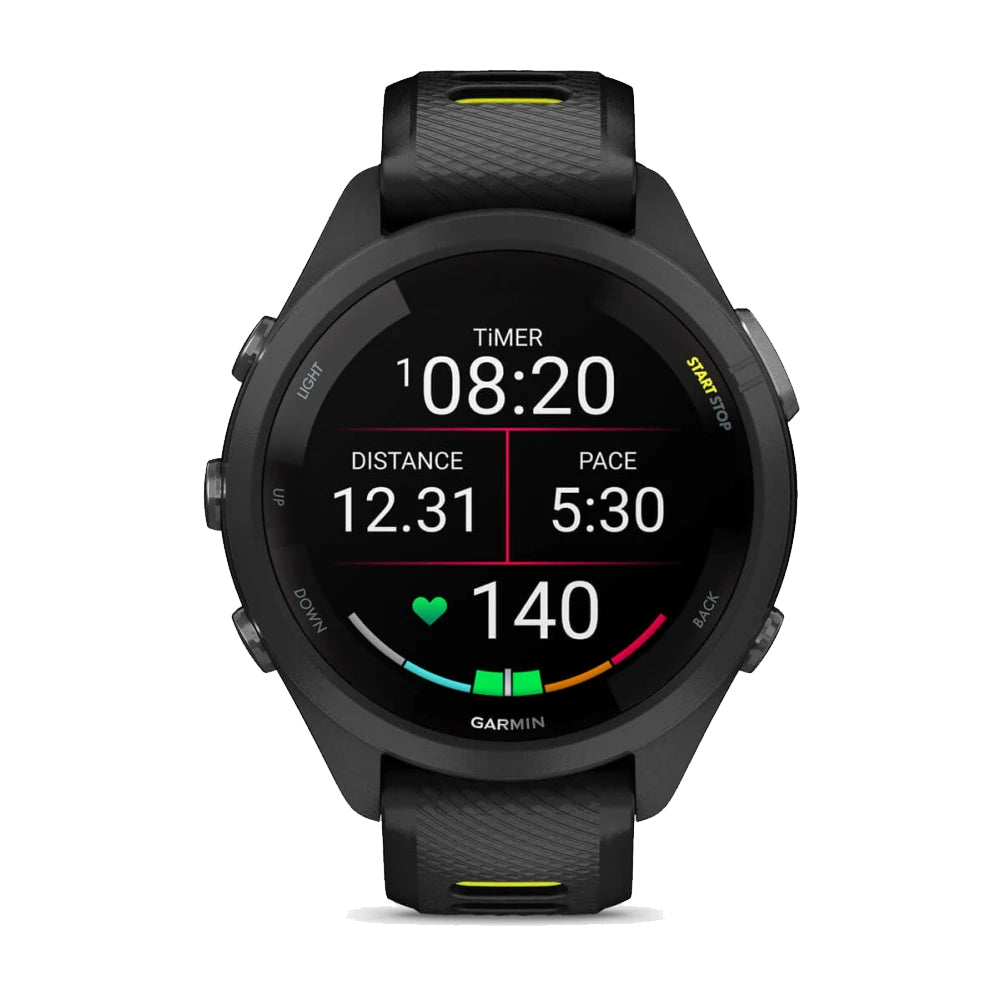 Garmin Forerunner 265S Running Watch - Black/Amp Yellow 42mm