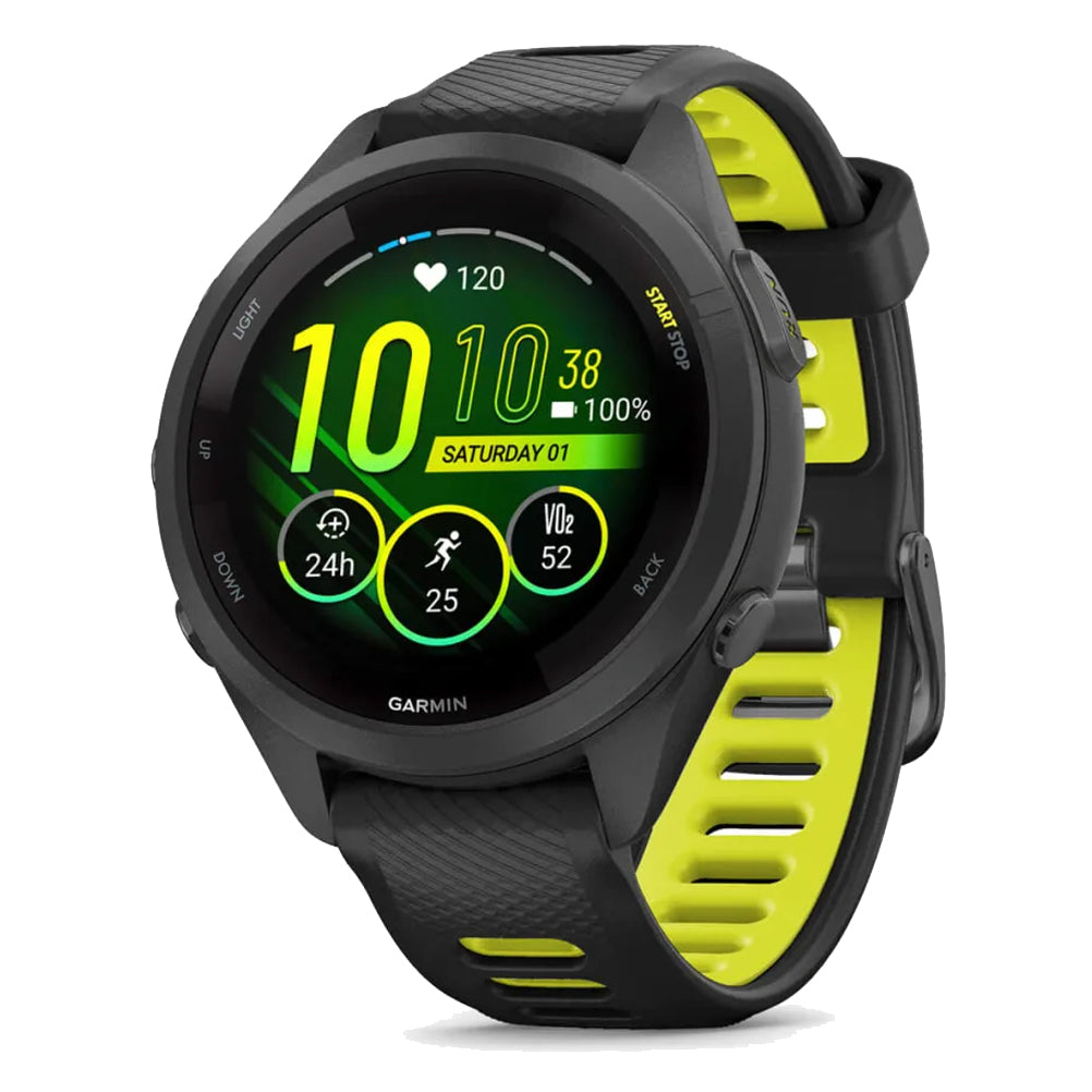 Garmin Forerunner 265S Running Watch - Black/Amp Yellow 42mm