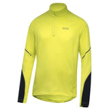 GoreWear Mid Long Sleeve Half Zip Men's Running Top - Neon Yellow