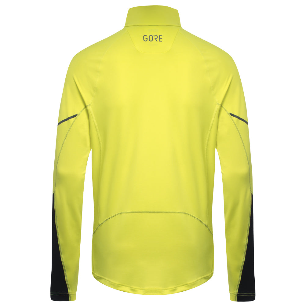 GoreWear Mid Long Sleeve Half Zip Men's Running Top - Neon Yellow