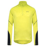 GoreWear Mid Long Sleeve Half Zip Men's Running Top - Neon Yellow