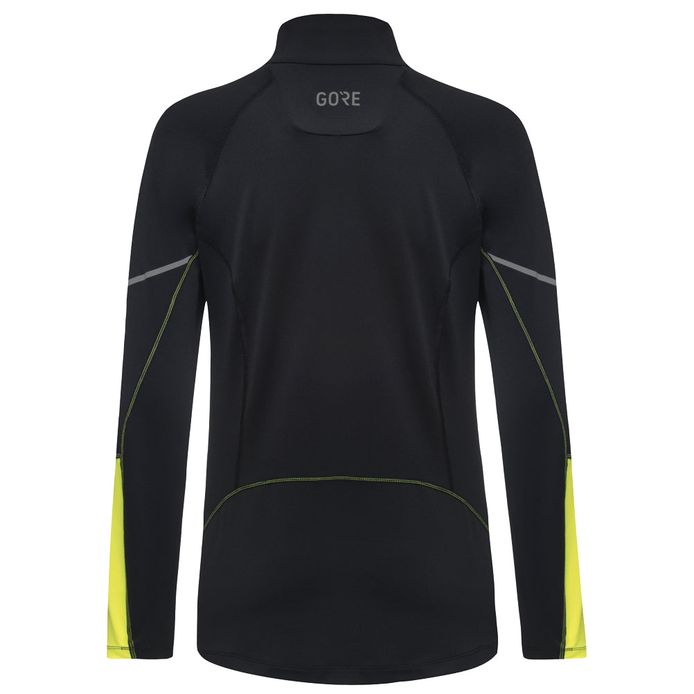 m　0226 GoreWear Mid Long Sleeve Half Zip Women's Running Top - Black/Neon