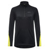 GoreWear Mid Long Sleeve Half Zip Women's Running Top - Black/Neon Yellow