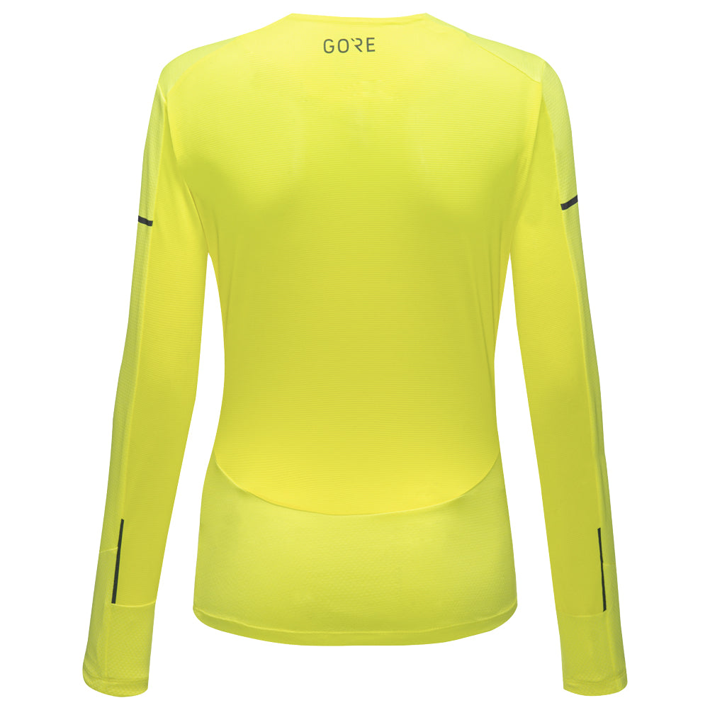 GoreWear Vivid Long Sleeve Women's Running Tee - Neon Yellow