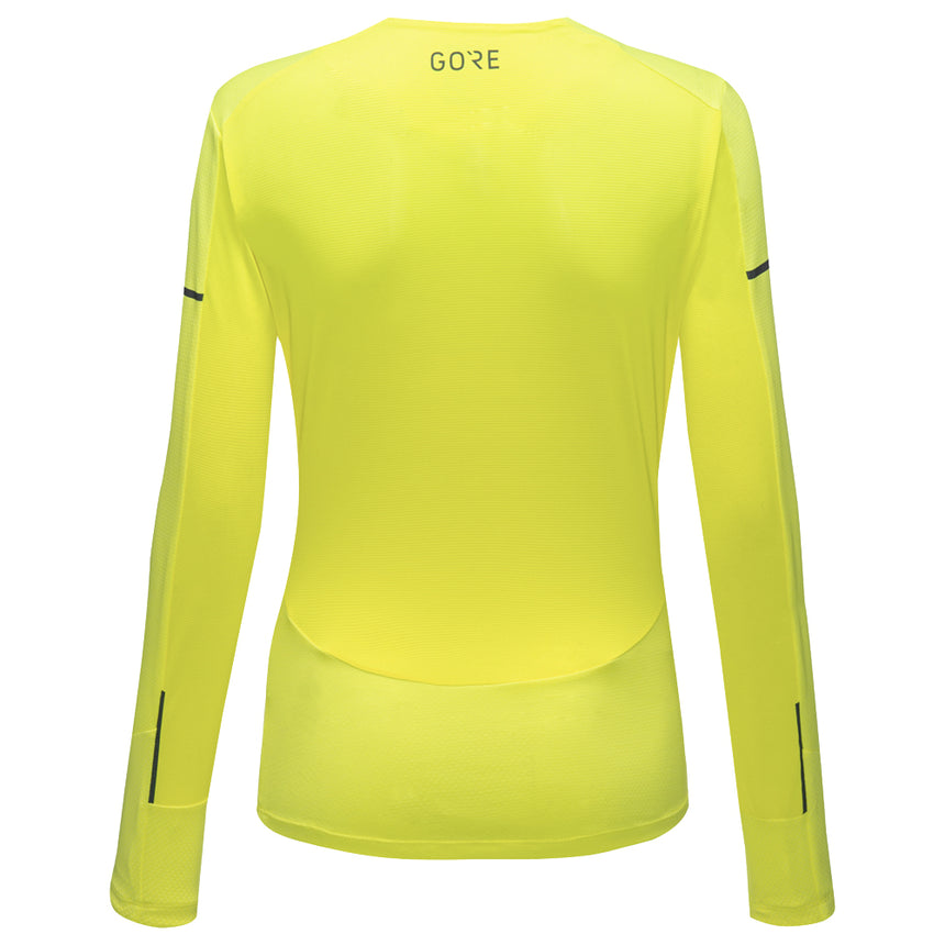 GoreWear Vivid Long Sleeve Women's Running Tee - Neon Yellow