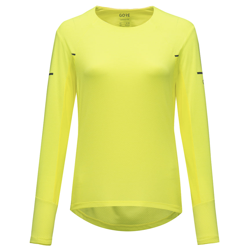 GoreWear Vivid Long Sleeve Women's Running Tee - Neon Yellow