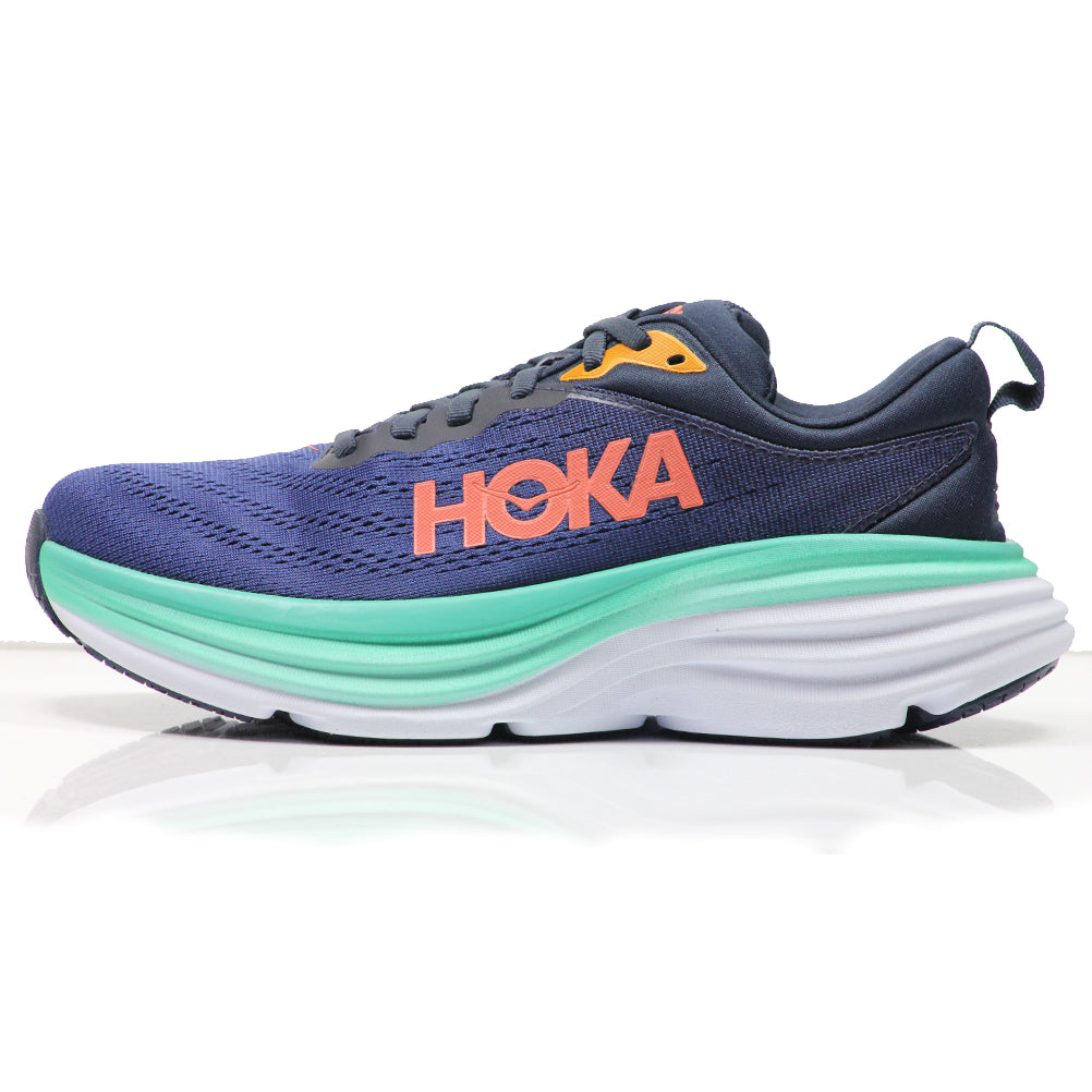 Hoka One One Bondi 8 Women's Wide Fit Running Shoe - Outer Space/Bellwether Blue