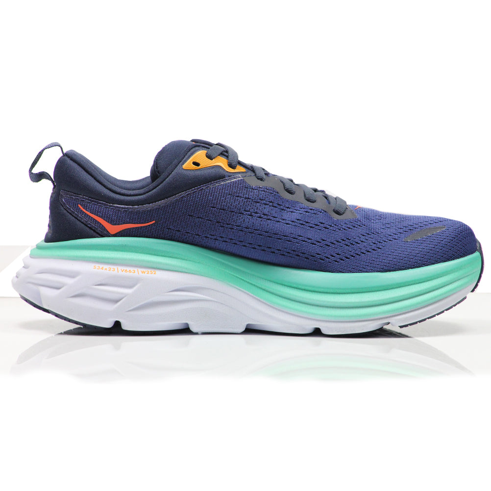 Hoka One One Bondi 8 Women's Wide Fit Running Shoe - Outer Space/Bellwether Blue