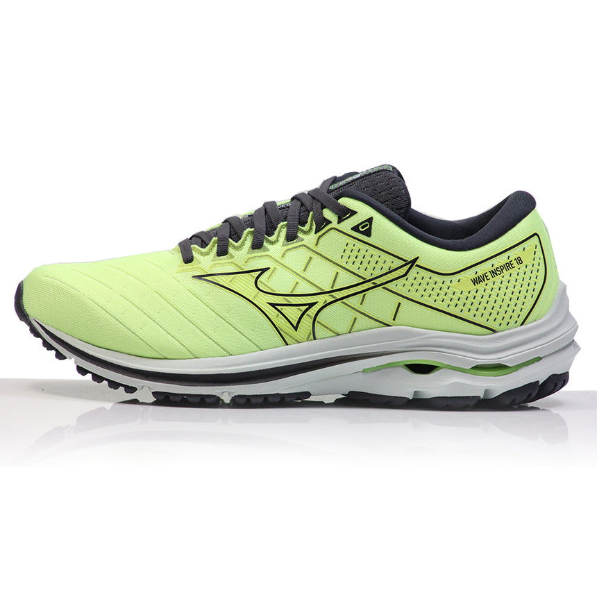 Mizuno Wave Inspire 18 Men's Running Shoe - Neo Lime/Misty Blue/Ebony