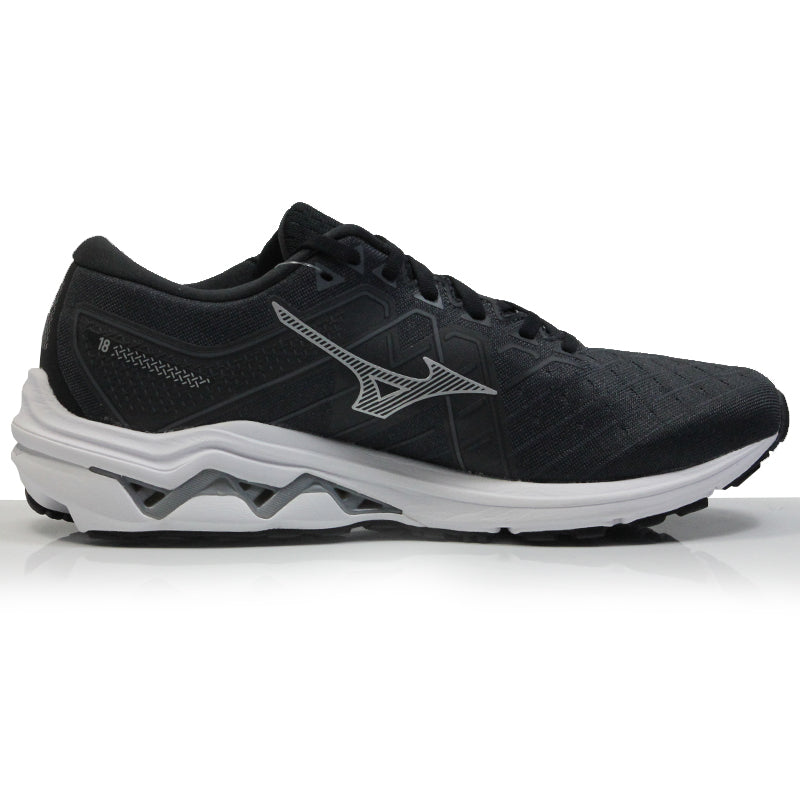 Mizuno Wave Inspire 18 Men's 2E Wide Fit Running Shoe - Black/Silver/Ebony