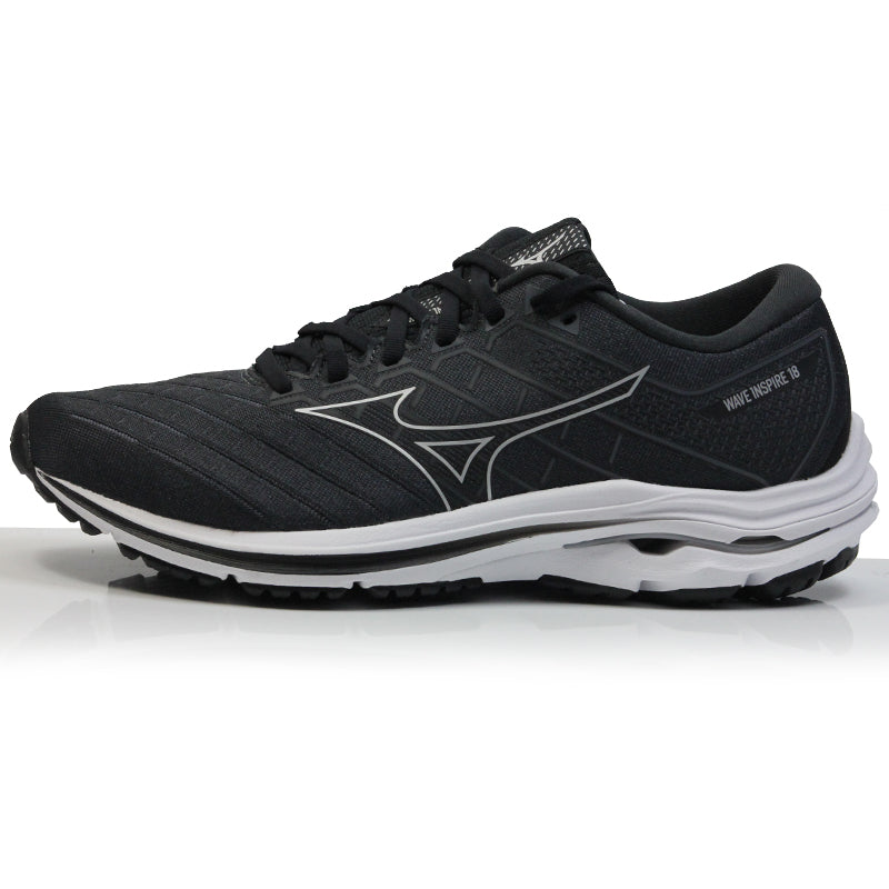 Mizuno Wave Inspire 18 Men's 2E Wide Fit Running Shoe - Black/Silver/Ebony