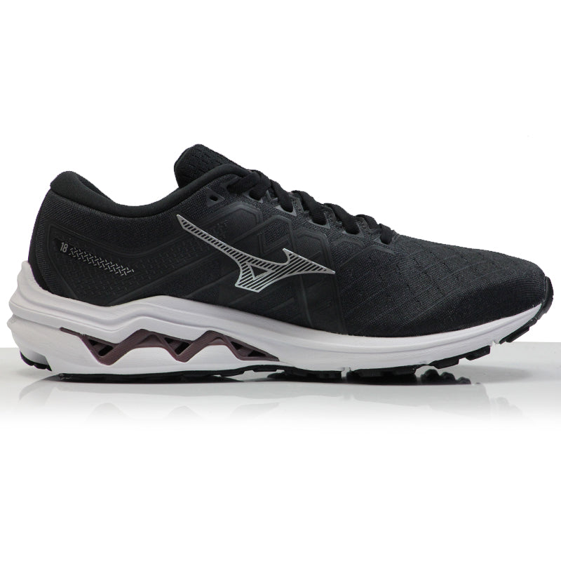 Mizuno Wave Inspire 18 Women's Wide Fit Running Shoe - Black/Silver/Ebony