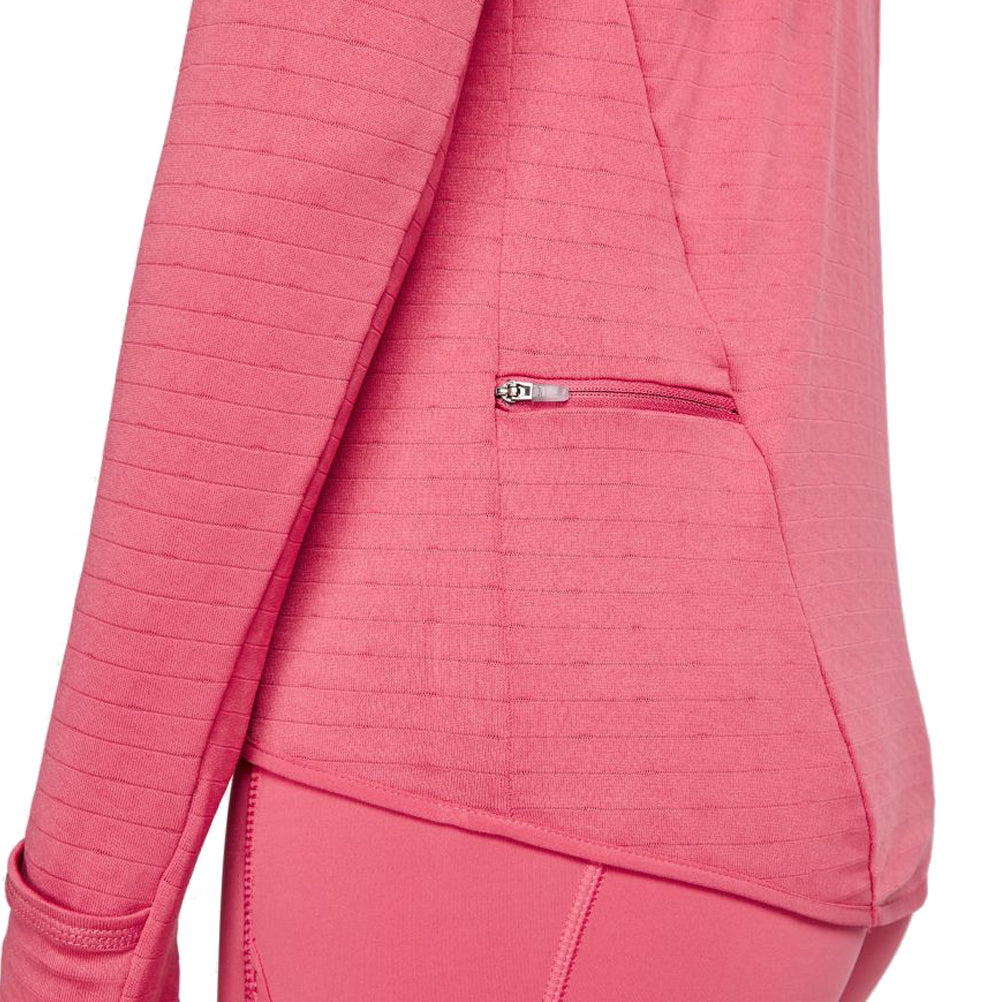 nike running element half zip top in pink marl