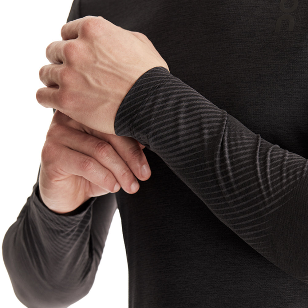 On Running Performance Lumos Long Sleeve Men's Running Tee - Black/Iron
