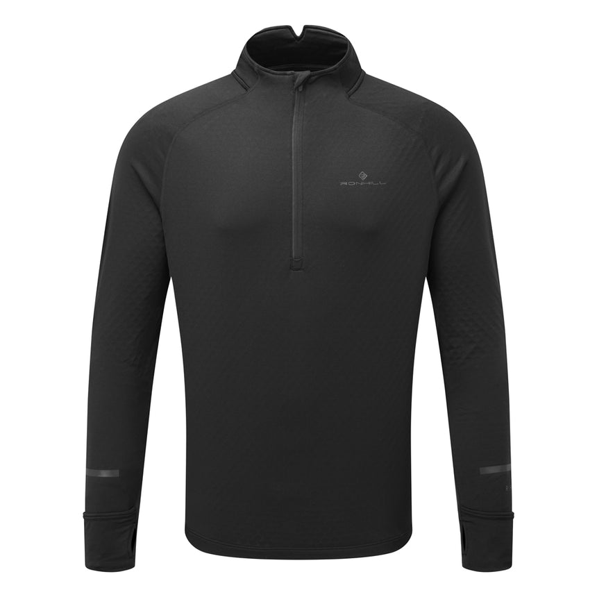 Ronhill Tech Prism Halfzip Long Sleeve Men's Running Top - Black/Charcoal