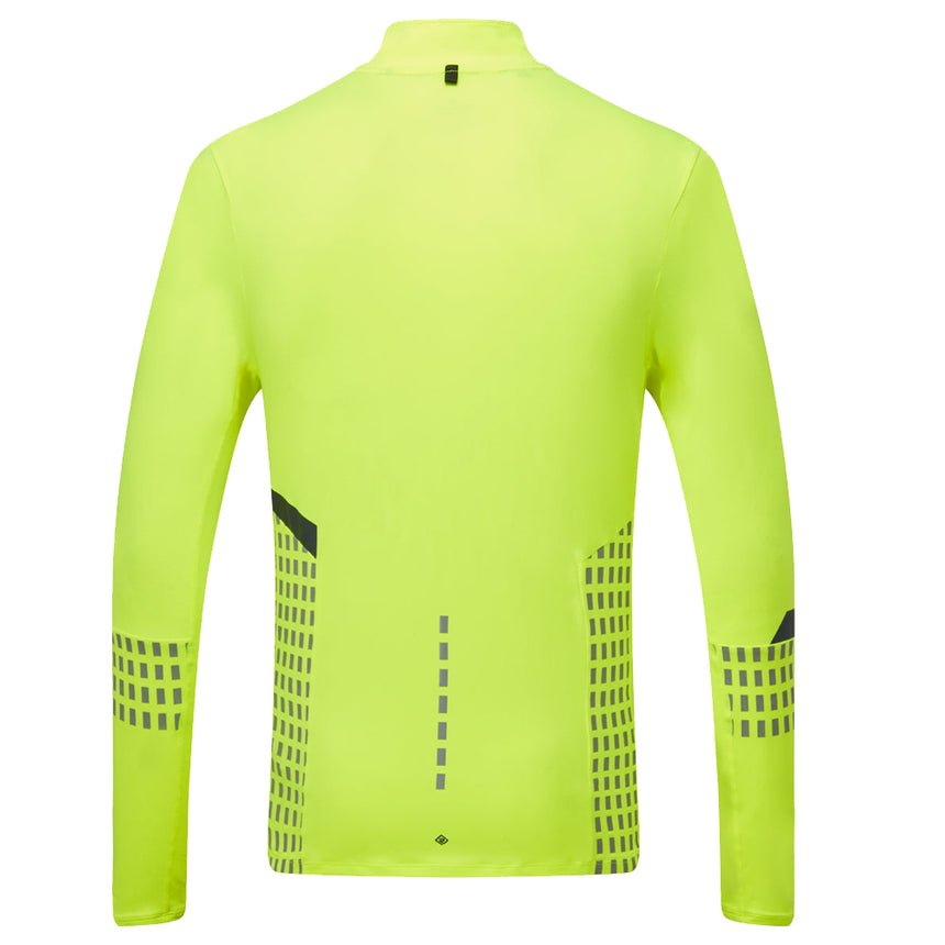 Ronhill Tech Afterhours Halfzip Long Sleeve Men's Running Top - Yellow/Charcoal/Reflective