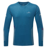 Ronhill Tech Afterhours Long Sleeve Men's Running Tee - Admiral/Limestone/Reflective