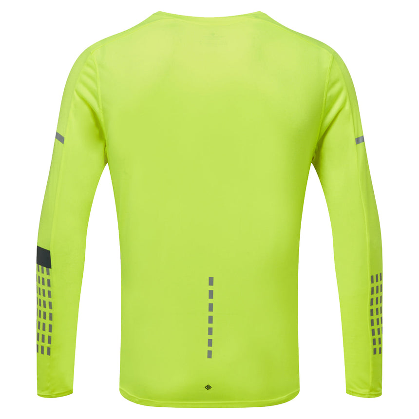 Ronhill Tech Afterhours Long Sleeve Men's Running Tee - Yellow/Charcoal/Reflective