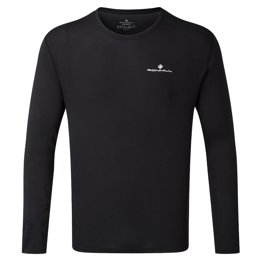 Ronhill Core Long Sleeve Men's Running Tee - Black/Bright White