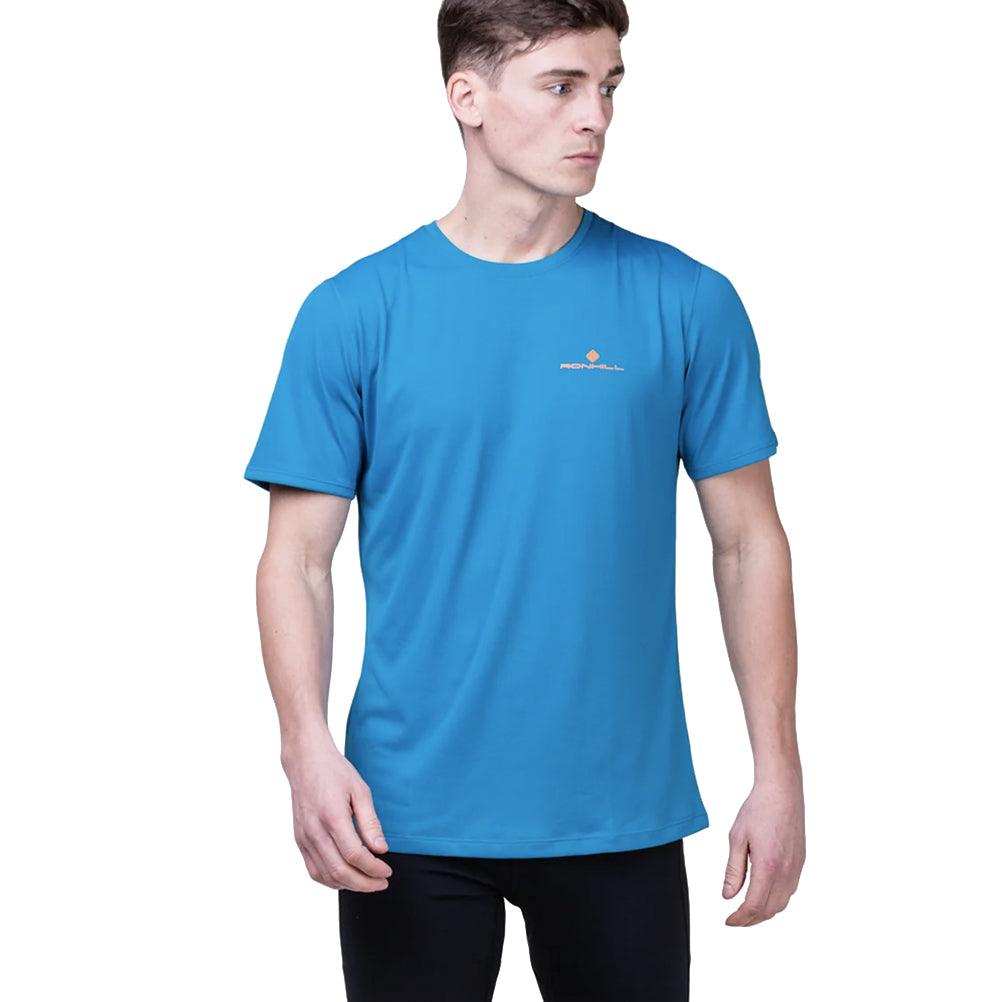 Ronhill Core Short Sleeve Men's Running Tee - Petrol/Fluo Orange