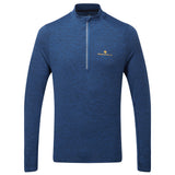 Ronhill Life Practice Halfzip Long Sleeve Men's Running Top - Dark Cobalt Marl/Sunray
