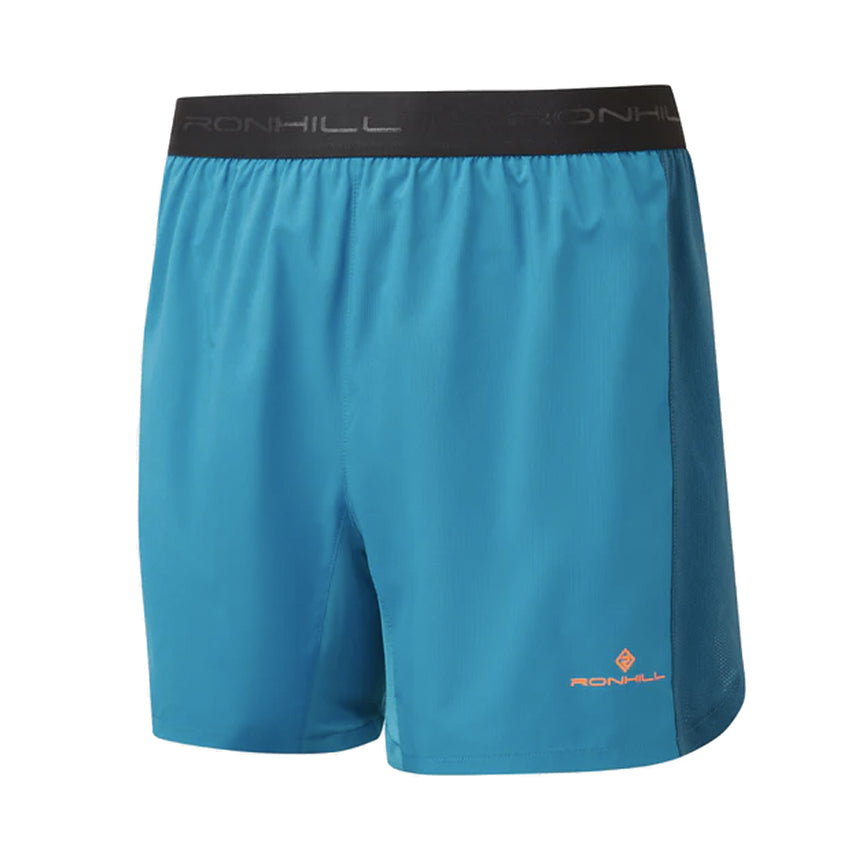 Ronhill Tech 5inch Men's Running Short - Petrol/Fluo Orange