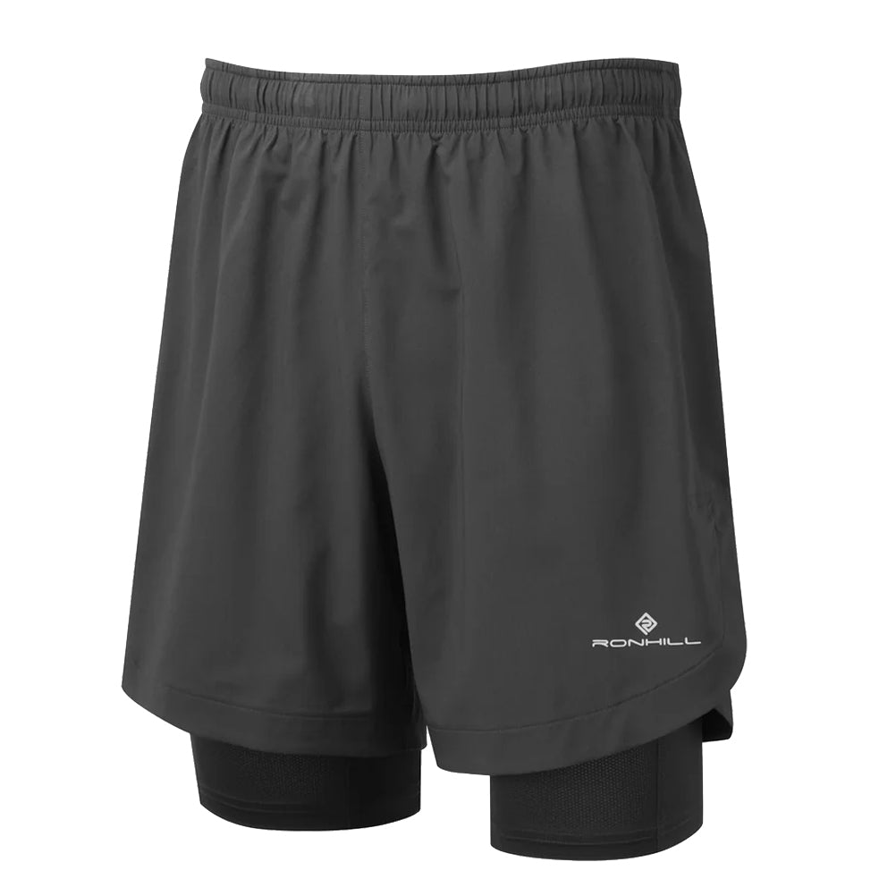 Ronhill Tech 5 inch Men's Twin Running Short - All Black