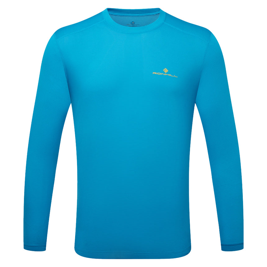 Ronhill Tech Long Sleeve Men's Running Tee - Kingfisher/Sunray