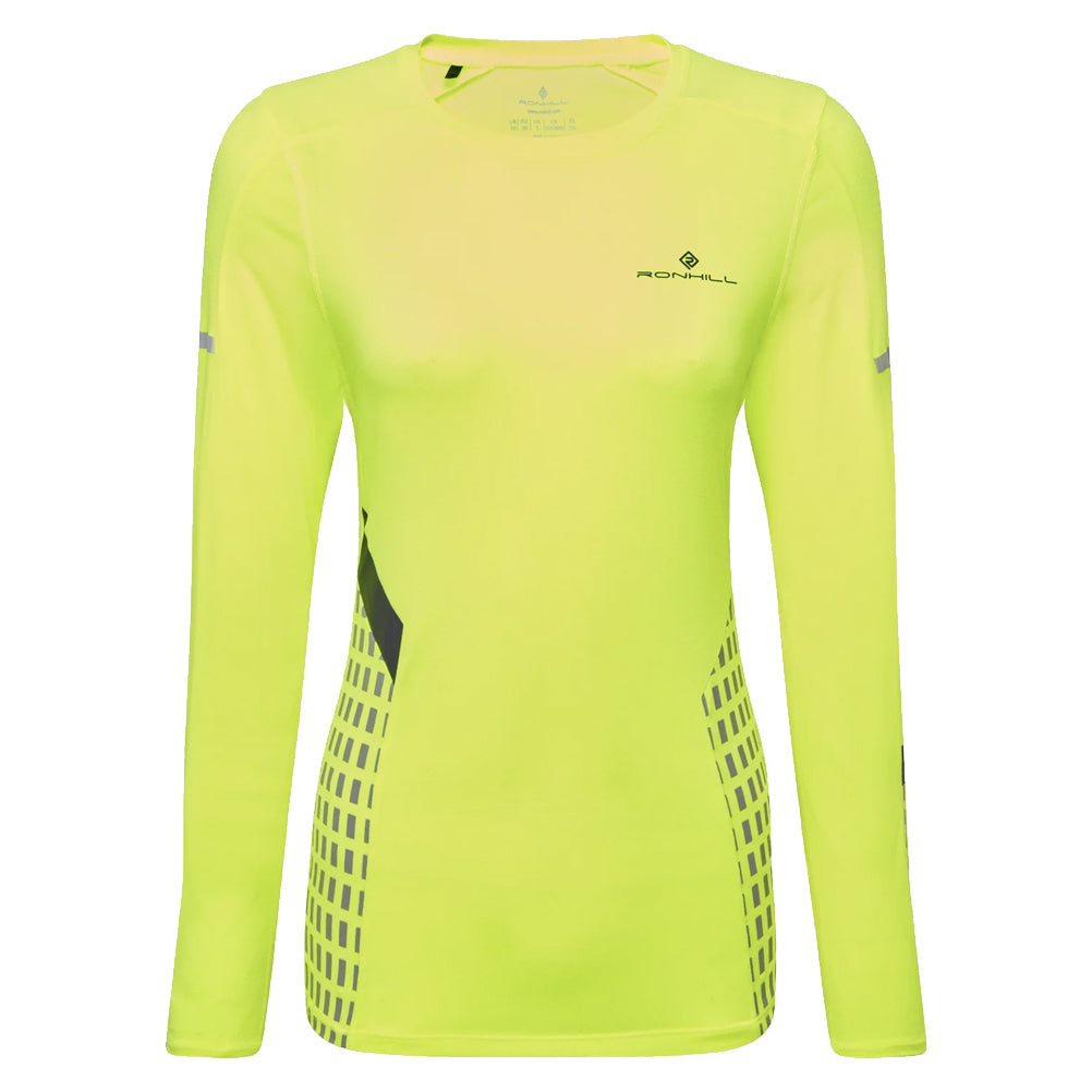 Ronhill Tech Afterhours Long Sleeve Women's Running Tee - Fluo Yellow