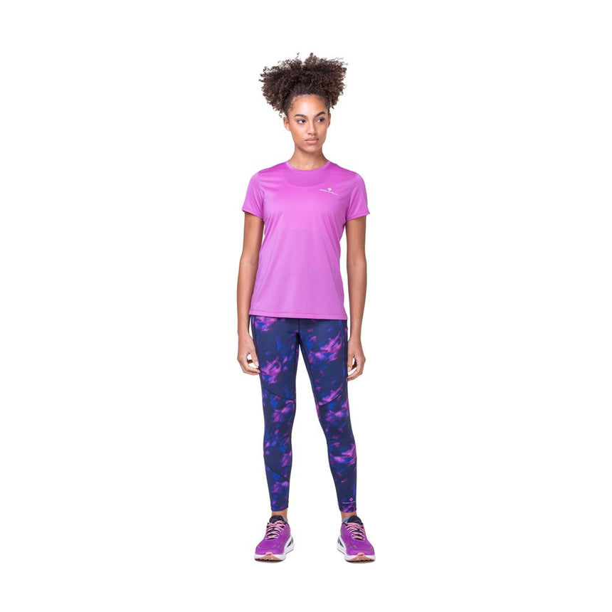 Ronhill Tech Short Sleeve Women's Running Tee - Fuchsia/Honeydew