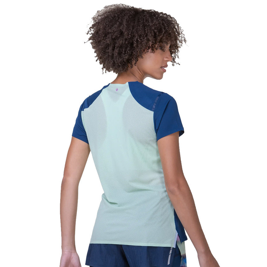 Ronhill Tech Race Short Sleeve Women's Running Tee - Dark Navy/Honeydew