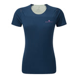 Ronhill Tech Race Short Sleeve Women's Running Tee - Dark Navy/Honeydew