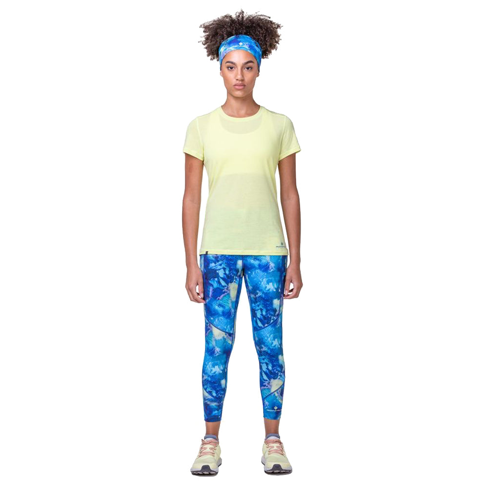 Ronhill Tech Tencel Short Sleeve Women's Running Tee - Zest Marl/Elec Blue