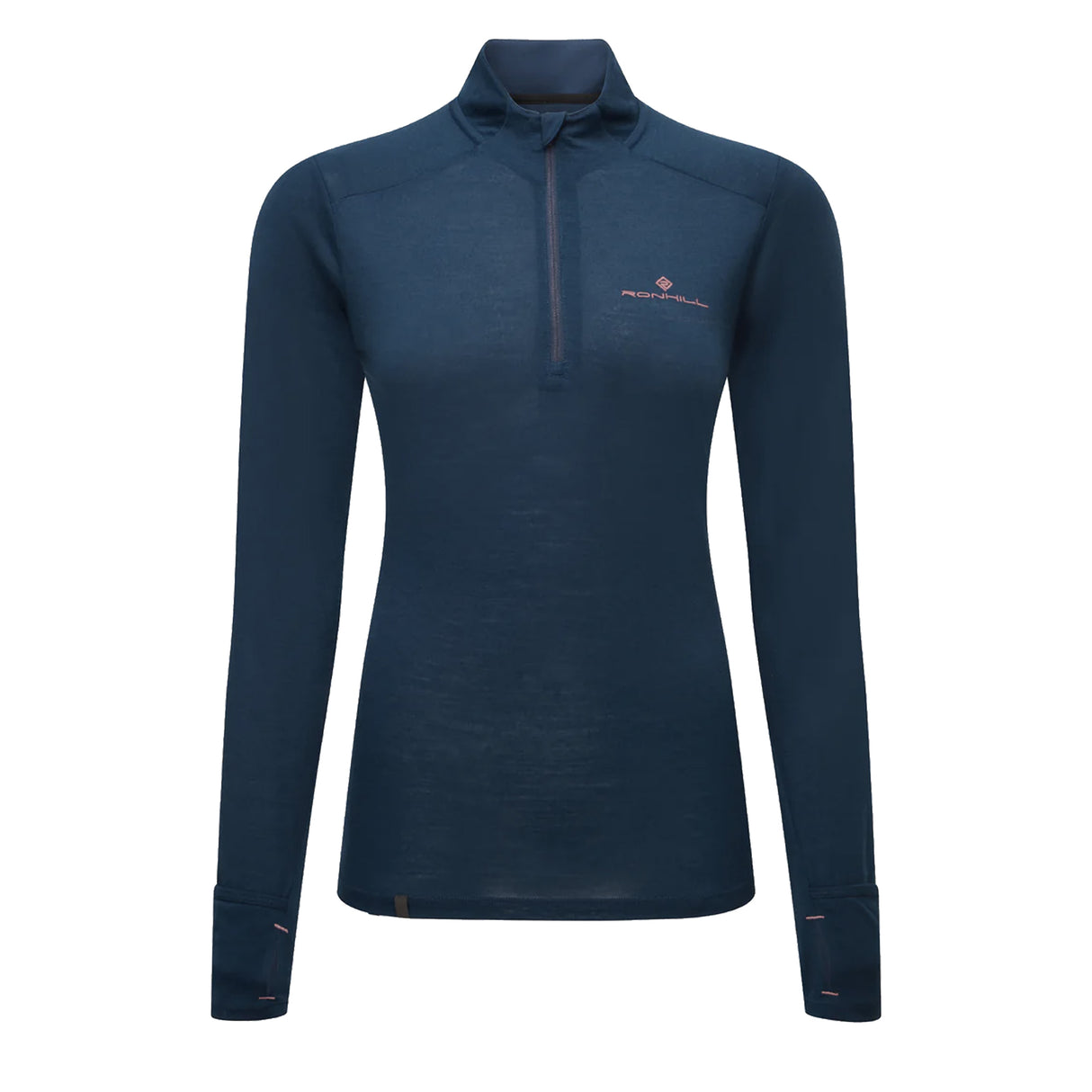Ronhill Tech Merino Half Zip Women's Running Top - Dark Navy/Dusty Tulip