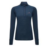 Ronhill Tech Merino Half Zip Women's Running Top - Dark Navy/Dusty Tulip
