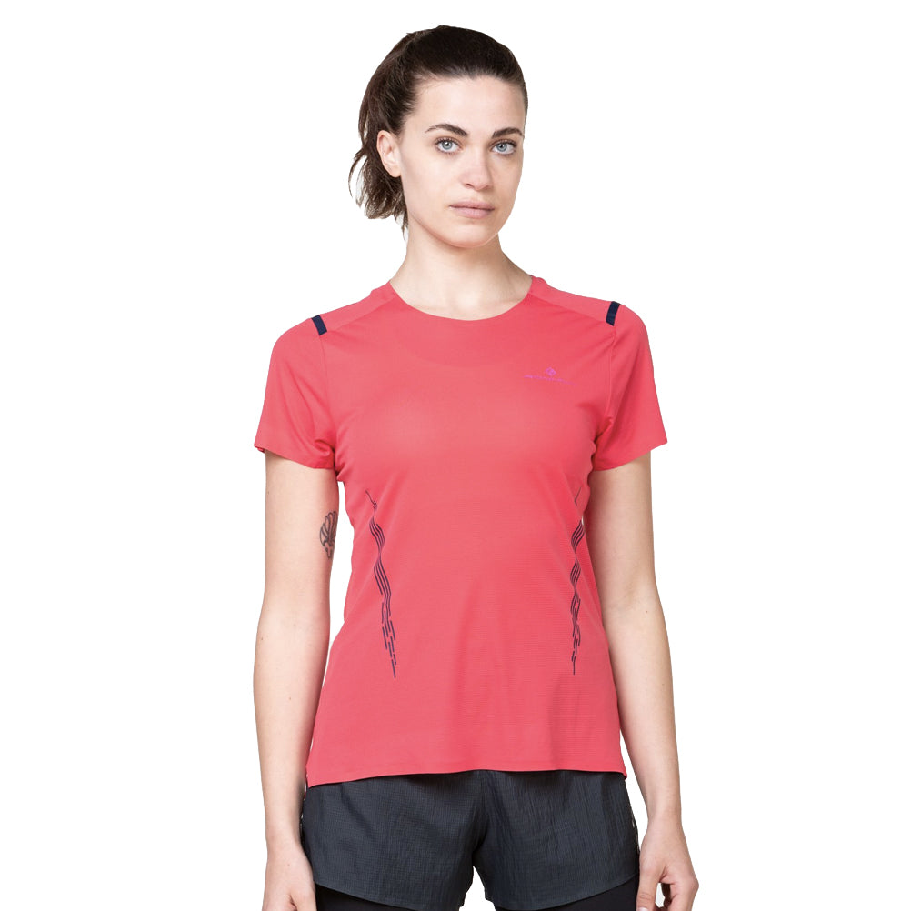 Ronhill Tech Race Short Sleeve Women's Running Tee - Sunset/Razzmatazz