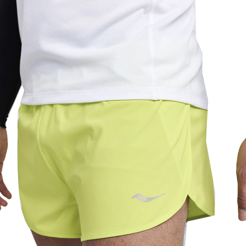 saucony-mens-outpace-split-short-2.5-inch-SAM800276-ACL-Yellow-front-detail