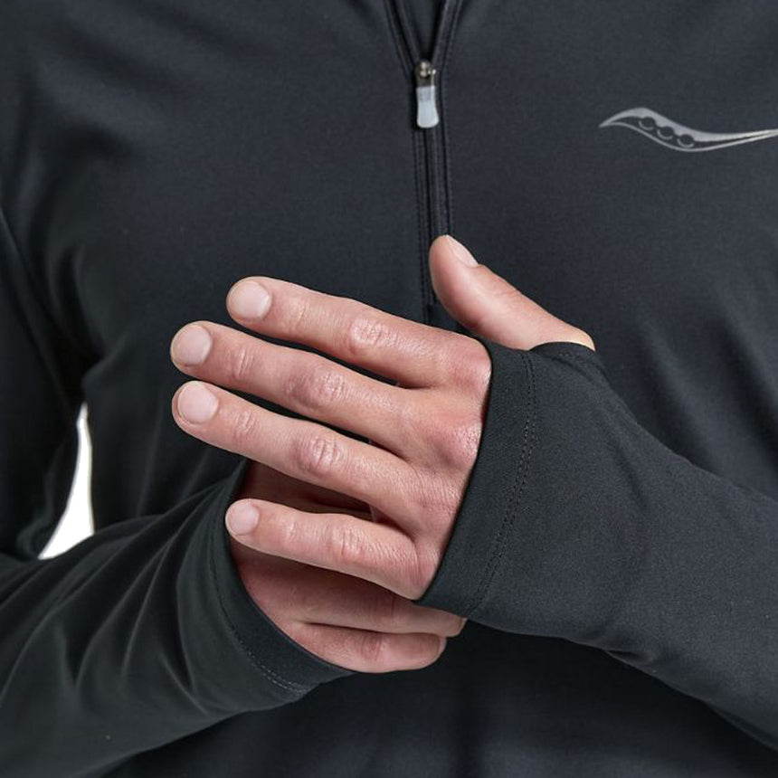 Saucony Solstice Quarter Zip Men's Running Top - Black