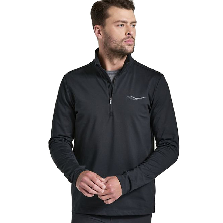 Saucony Solstice Quarter Zip Men's Running Top - Black