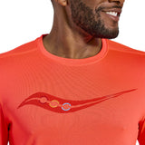 Saucony Stopwatch Graphic Men's Long Sleeve Running Tee - ViziRed