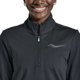 Saucony Solstice Quarter Zip Women's Running Top - Black