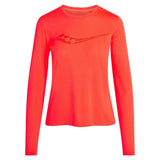 Saucony Stopwatch Graphic Women's Long Sleeve Running Tee - ViziRed