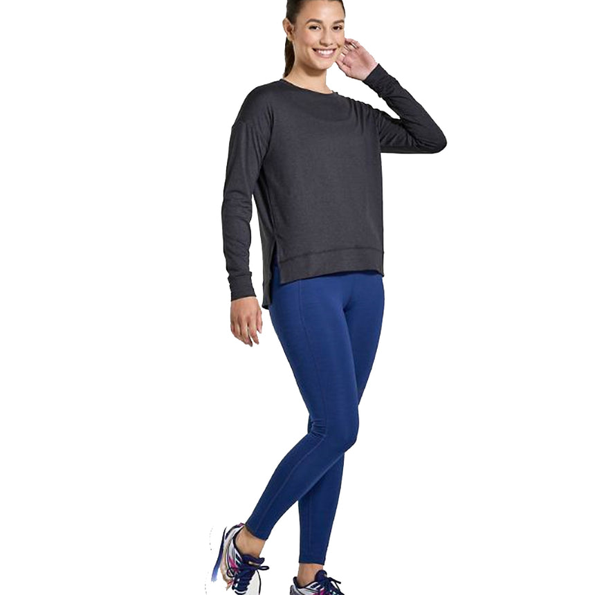 Saucony Sunday Layer Women's Running Tee - Black Heather