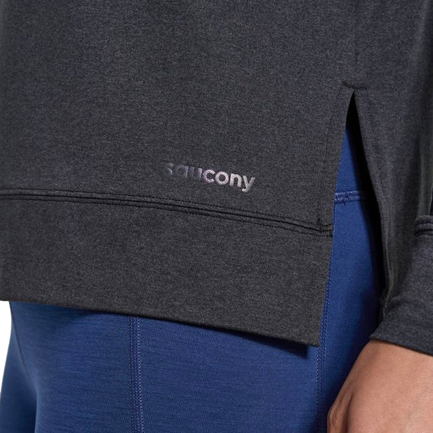 Saucony Sunday Layer Women's Running Tee - Black Heather